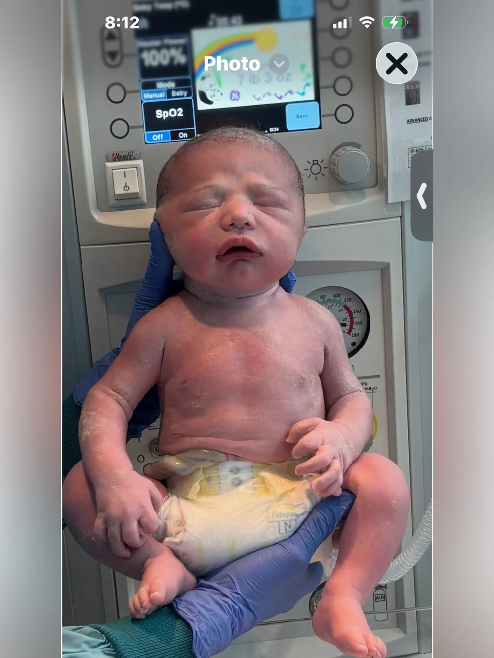 My newborn great grandson. My first great grandchild.